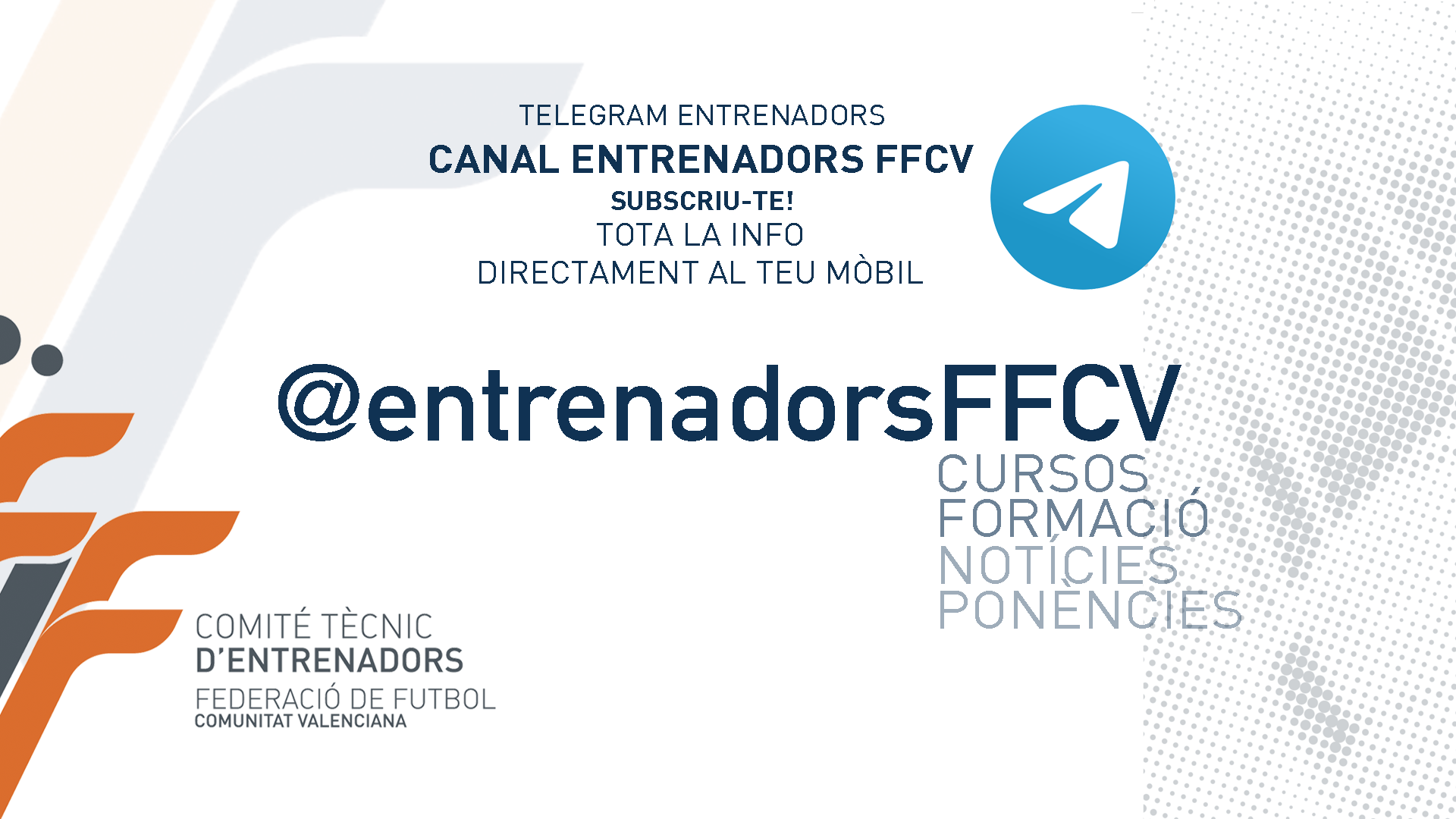 alfombra Volver a disparar Domar Nuevo canal de Telegram para entrenadores de la Comunitat Valenciana:  @entrenadorsFFCV - FFCV