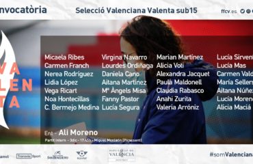 Convocatoria Alicia Moreno Selecció Valenta sub15 3 dic