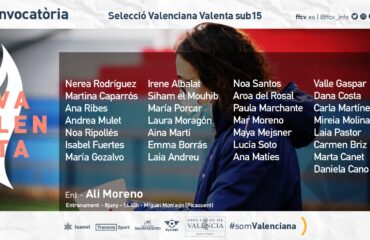 Convocatoria Selecció Valenta sub15 Ali Moreno Picassent