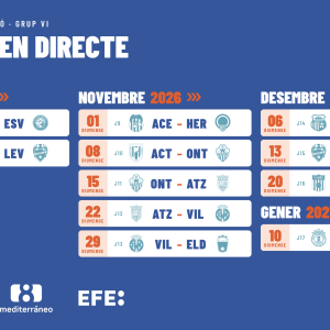 Calendario de partidos del Grupo VI de Tercera Federación que La 8 Mediterráneo emite en directo en la primera vuelta 2026/2027