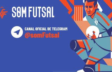 Canal oficial de Telegram @somFutsal de la FFCV con la ilustración de un portero de futsal de la Selecció Valenciana