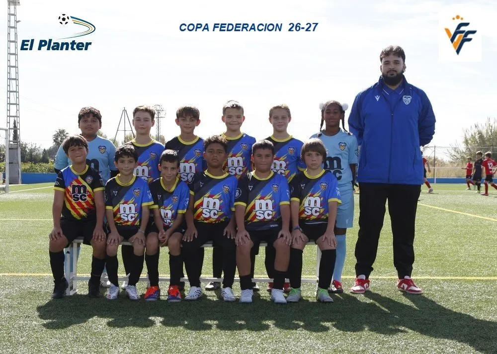 Equipo alevín At. Nazaret D en la 1.ª jornada de la Copa Federació en El Planter
