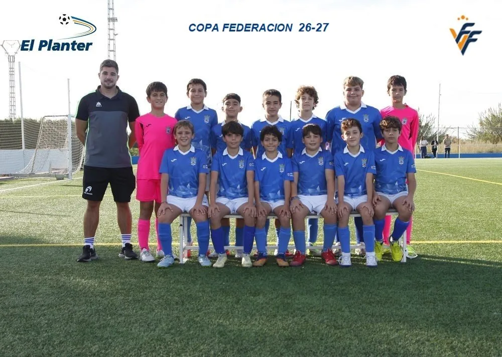 Equipo alevín Benifairó A en la 1.ª jornada de la Copa Federació en El Planter