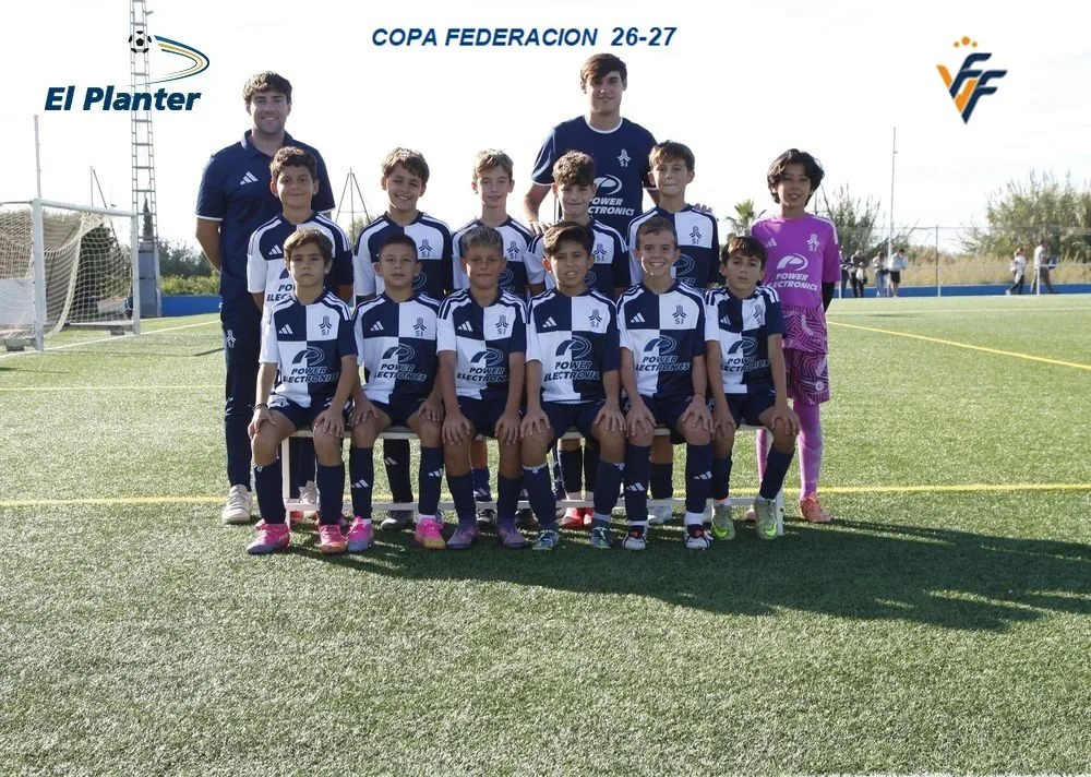 Equipo alevín Beniferri B en la 1.ª jornada de la Copa Federació en El Planter