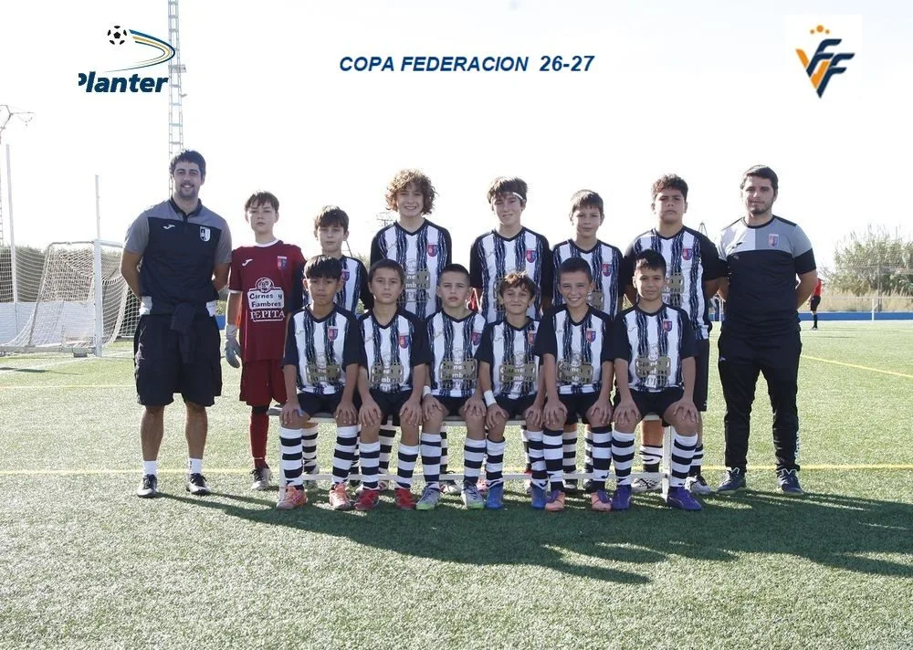 Equipo alevín Benirredrà A en la 1.ª jornada de la Copa Federació en El Planter