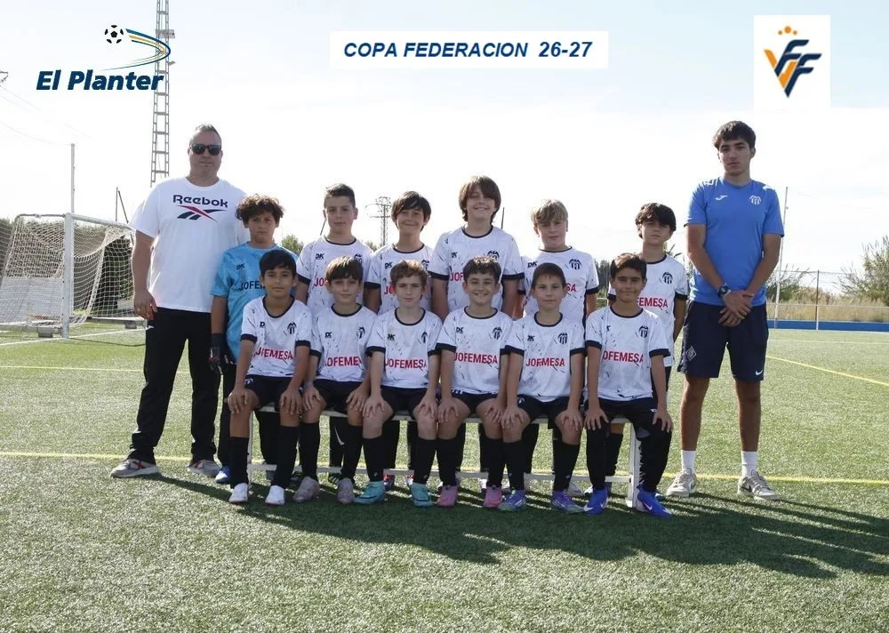 Equipo alevín Canet B en la 1.ª jornada de la Copa Federació en El Planter