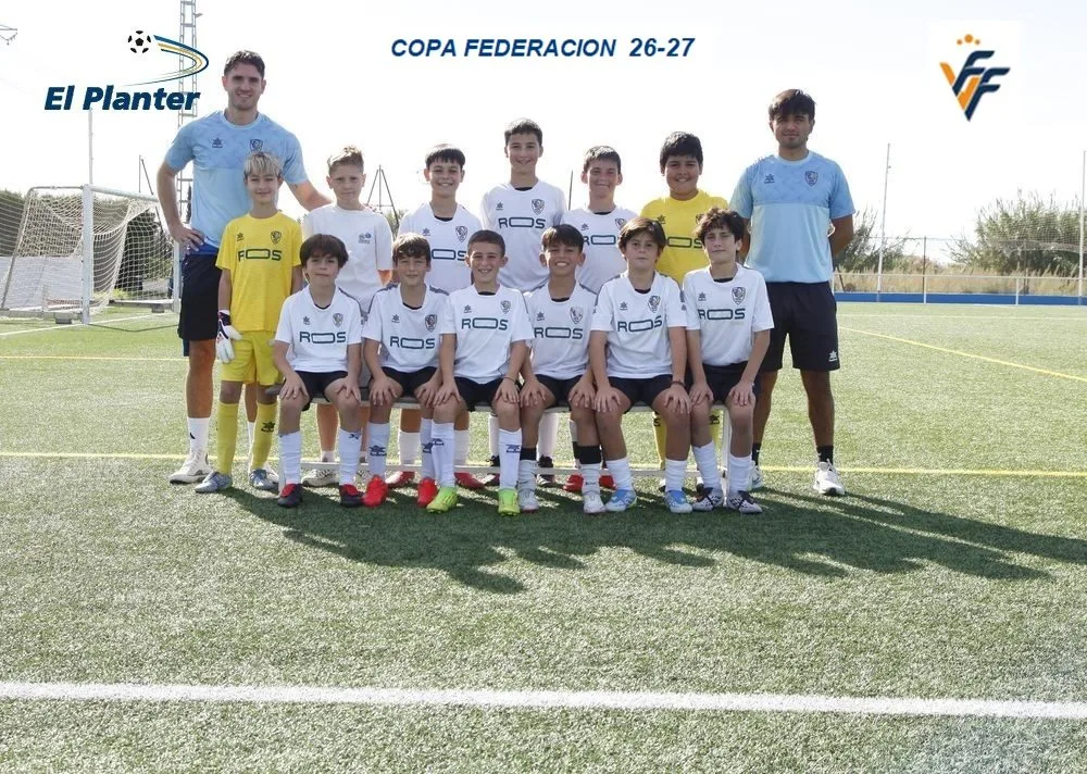 Equipo alevín Ciutat de València A en la 1.ª jornada de la Copa Federació en El Planter