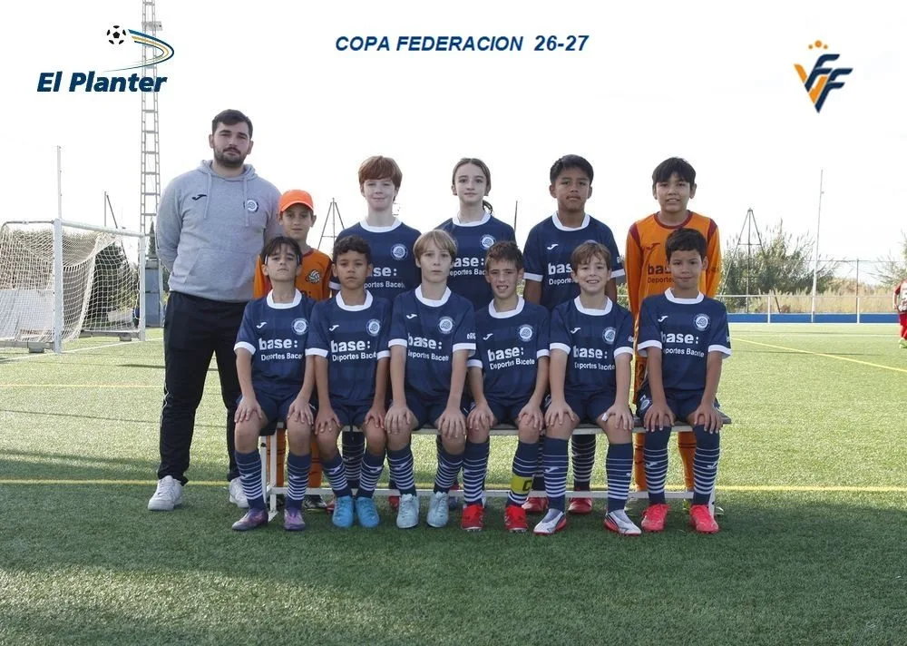 Equipo alevín Extramurs B en la 1.ª jornada de la Copa Federació en El Planter
