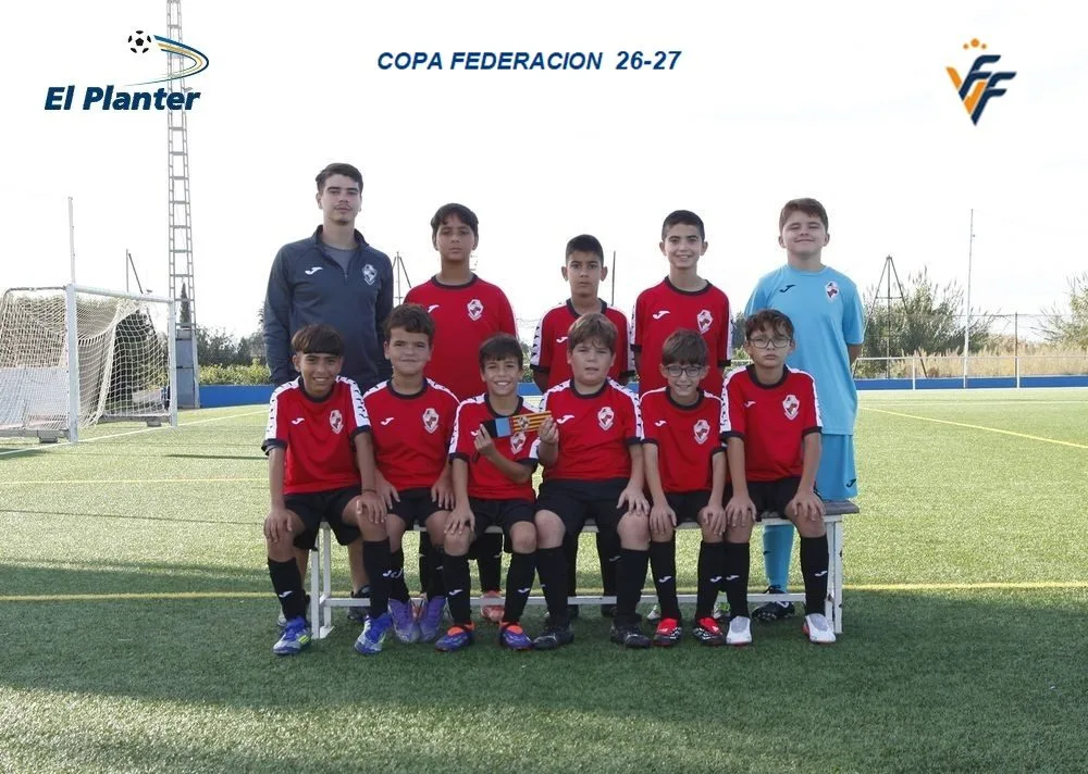 Equipo alevín Júpiter Massamagrell A en la 1.ª jornada de la Copa Federació en El Planter