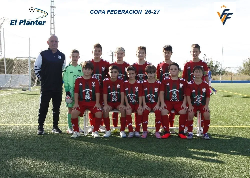 Equipo alevín Malilla C en la 1.ª jornada de la Copa Federació en El Planter