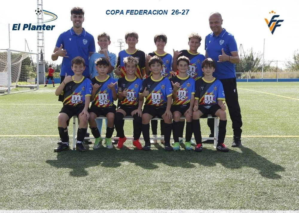 Equipo alevín Nazaret A en la 1.ª jornada de la Copa Federació en El Planter