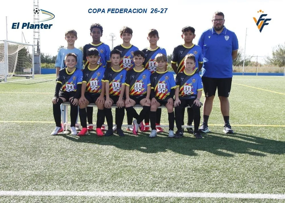 Equipo alevín Nazaret C en la 1.ª jornada de la Copa Federació en El Planter