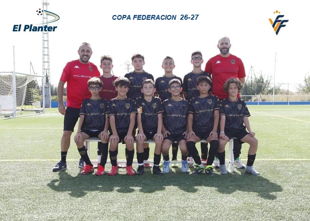 Equipo alevín Paterna A en la 1.ª jornada de la Copa Federació en El Planter