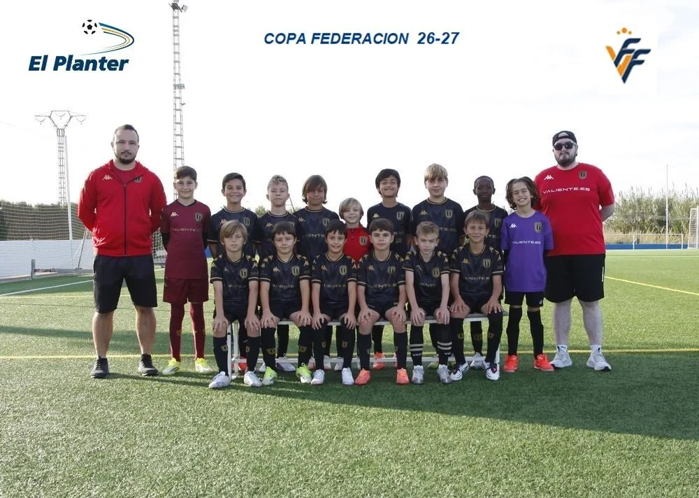 Equipo alevín Paterna B en la 1.ª jornada de la Copa Federació en El Planter