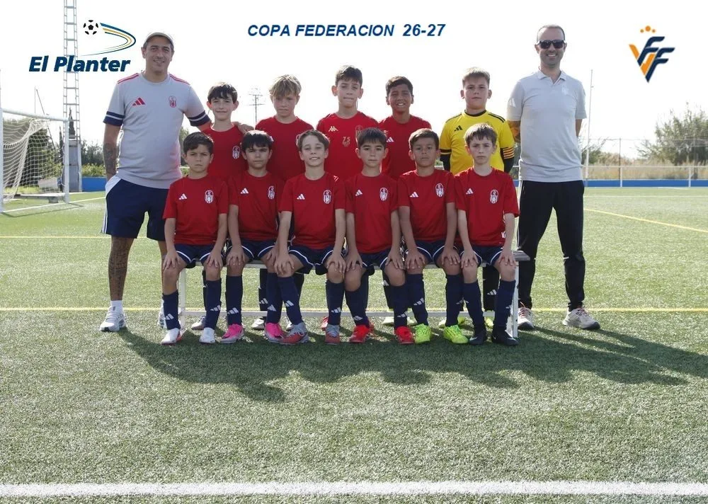 Equipo alevín Rafelbunyol D en la 1.ª jornada de la Copa Federació en El Planter