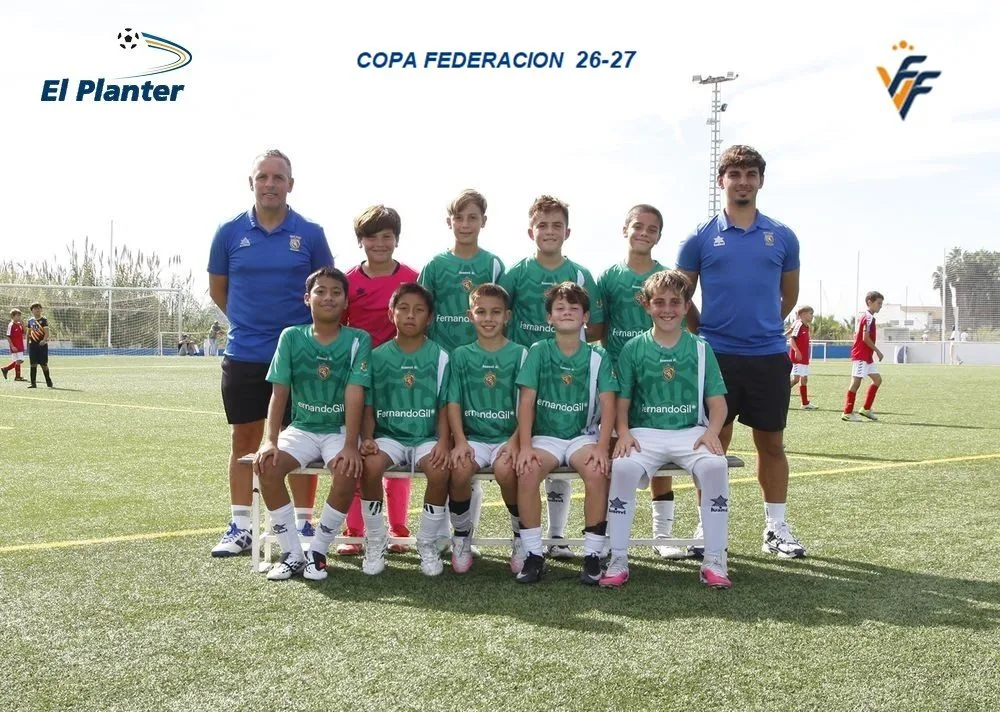 Equipo alevín Tavernes Blanques A en la 1.ª jornada de la Copa Federació en El Planter
