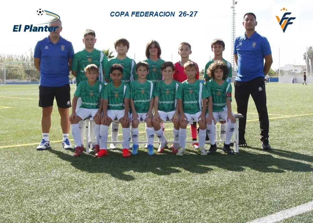 Equipo alevín Tavernes Blanques C en la 1.ª jornada de la Copa Federació en El Planter