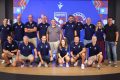 Cuerpos técnicos de la Selecció Valenciana Valenta y masculina 2026/2027 posan juntos en la sede de la FFCV