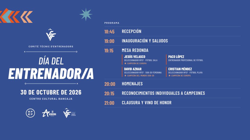 Programa del Dia de l'Entrenador/a 2026 de la FFCV en el Centro Cultural Bancaja